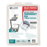 Transparency Film, Inkjet Printer, 8-1/2"x11", 20 per Box, Clear