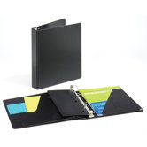 D-Ring Binder, Vinyl, 1" Capacity, 11"x8-1/2", Black