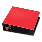 D-Ring Binder, 3" Capacity, 11"x8-1/2", Red
