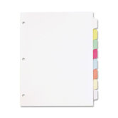 Erasable Tab Dividers, 8-Tabs, 11"x8-1/2", 8/Set, Multi