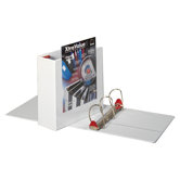 Clearvue Locking D-Ring Binder, 11"x8-1/2", White, 4" Capacity
