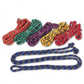 Braided Nylon Jump Ropes, 8-ft., 6 Assorted Color Jump Ropes per set