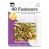 Fasteners, Round head, 3/4", 40 per Box, Brass