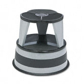 Original Kik-Step Steel Step Stool, 15-5/8 dia x 14h, 500lb Capacity, Warm Gray