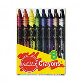 Wax Crayons, Eight Colors per Box
