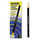 Peel-Off China Marker, Black, 12 per pack