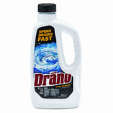 Drano Liquid Drain Cleaner, 32 Oz Safety Cap Bottle, 12/Carton