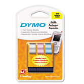 Letratag Metallic Label Tape Cassette, 0.5" x 13', 3 Rolls/Pack