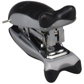 Orca 3-In-1 Stapler, One-Hole Punch/Key Loop, Black/Silver