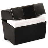 Oxford Plastic Index Card Flip Top File Box Holds 400 4 x 6 Cards