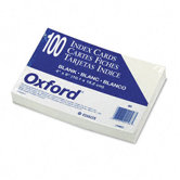 Unruled Index Cards, 4 x 6, White, 100 per Pack