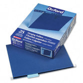 Hanging File Folders, 1/5 Tab, Letter, Navy, 25 per Box