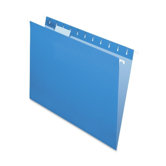 Hanging File Folders, 1/5 Tab, Letter, Blue, 25 per Box