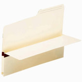 Vertical File Pockets, 1" Exp, Letter, 50/BX, Manila