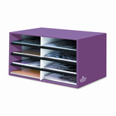 Decorative Eight Compartment Literature Sorter, Letter Size, Persimmon Red