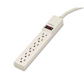Six-Outlet Power Strip, 120V, 4Ft Cord