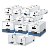 Storage File, 8-1/4"x23-1/4"x4-1/4", Check/Deposit, 12 Count, White/Blue