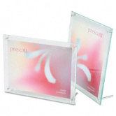 Superior Image Beveled Edge L-Frame Base Desk Sign Holder, Acrylic, 8-1/2 x 11