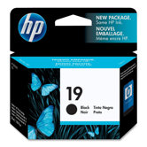 Ink Jet Printer Cartridge, HP 19, 485 Page Yield, Black