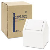 Double Entry Swing Top Receptacle, 9w x 9d x 10-3/4h, White