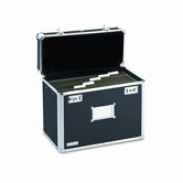Vaultz Locking File Tote, Legal, Aluminum/Chrome, 16-3/4 x 7-1/4 x 12-1/4, Black