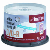 Thermal Printable DVD-R Disc, 50/Pack