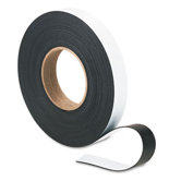 Magnetic Write-On/Wipe-Off Strips, 1" x 50-ft Roll, White