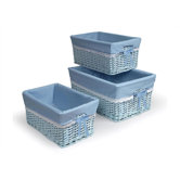 Three Wicker Baskets with Liners