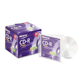 CD-R Discs, 700MB/80min, 52x, with Slim Jewel Cases, Silver, 30/Pack
