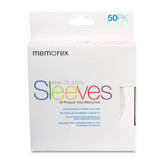 CD/DVD Sleeves with Windows, 50 per Pack, White