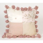 Madison Patch Pillow with Pom Poms