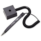 Wedgy Secure Ballpoint Stick Coil Pen with Square Base