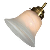 2.25" Neck Frost Glass Flare Bell Shade with White Swirl Design