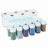 Spectra Glitter 6-Color Assortment, 3/4 oz. Shaker-Top Jars, 12 per Pack