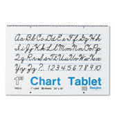 Chart Tablets w/Cursive Cover, Ruled, White