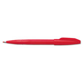 Sign Pen Porous Point Pen, Red Barrel, Red Ink, Fine Point, 12 per Pack