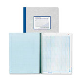Lab Notebook w/ Carbon, 4x4 Quad, 200 Sheets, Letter, Gray