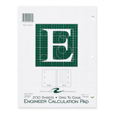 Engineering Pad,5"x5" Quad,3HP,200 Shts,11"x8-1/2",Green