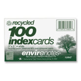 Index Cards, Ruled, 3"x5", 100 per Pack, White