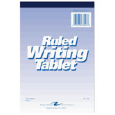 Writing Tablet, 6"x9", 100 Sheets, Wide, White