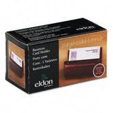 Wood Tones Business Card Holder, Capacity 50 2-1/4 x 4 Cards, Mahogany