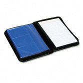 Faux Leather Business Card Book with Zipper Holds 120 2-1/4 x 4 Cards, Black