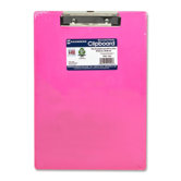 Plastic Clipboard, Letter, Holds 1/2" of Paper, Neon Pink