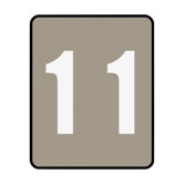 Color Coded Numeric Labels, 1-1/2"x1-7/8", 1, Gray
