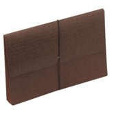 Leatherlike Expanding Wallets, 5 1/4" Exp., Legal, Brown, Redrope Gusset