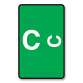 Alpha-Z Color-Coded Second Letter Labels, Letter A, 100/Pack, Letter C, Dark Green