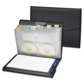Padfolio With Expanding File, Black/Black