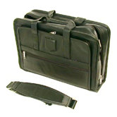 Executive Leather Computer Case in Black
