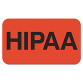Medical Labels for HIPPA, 1-1/2 x 7/8, Fluorescent Red, 250/Roll