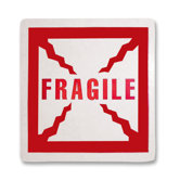 Shipping Label, Fragile, 500 per Roll, Red